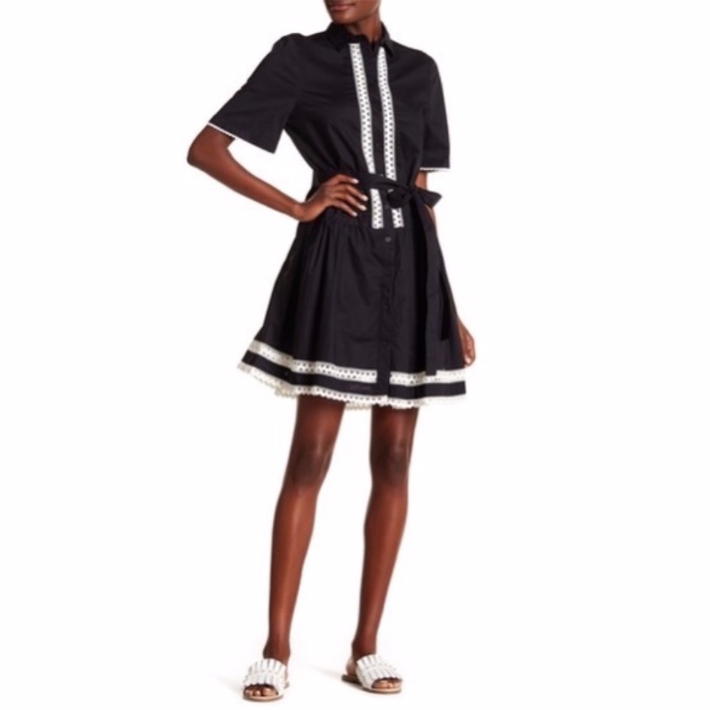 kate spade new york black Lace Inset Shirtdress